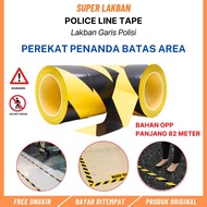 Lakban Garis Polisi Hitam Kuning Police Line Tape Pembatas Tanda Area