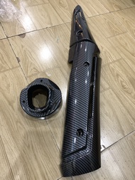 Ốp pô và chụp đích pô xe exciter 150 mẫu TFX màu cacbon