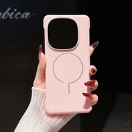 內地直送 - 適用IQOO13手機殼無邊框荔枝紋問號設計IQOO13/IQOOZ10TB磁吸裸機手感手機殼-粉加灰-丹青磁吸 iQOO 13