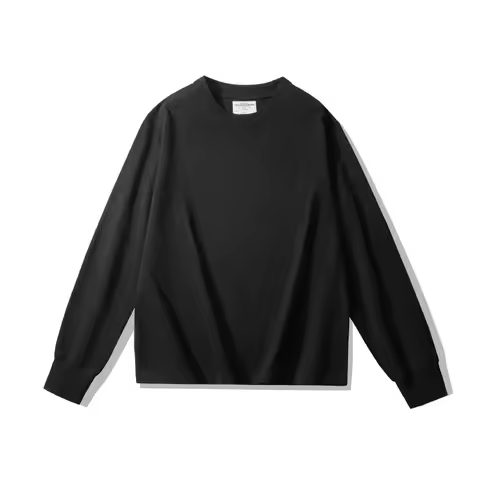 American Retro Supima Cotton Heavyweight 320gsm Slub Long Sleeve T-Shirt for Men Unisex Spring Vinta