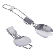 Ministar พับช้อน Spork บนโต๊ะอาหารกลางแจ้งตั้งแคมป์เครื่องครัวพับ Flatware สำหรับปิกนิก