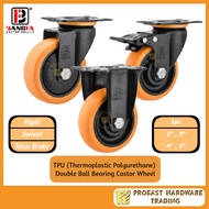 BANGFA Castor Roller 1pc 'Swivel / Rigid / Total Brake' 2''/3''/4''/5'' TPU Double Ball Bearing Castor Wheel