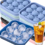 9 Grids Soccer Ball Silicone Ice Cube Mold Round Ice Ball Maker Mold for Whiskey Cocktails Party Dri