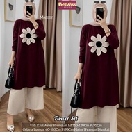 FLOWER SET/SETELAN BLOUSE LONG TUNIK JUMBO/KNIT ASTER PREMIUM LD 120 CM FIT XXL