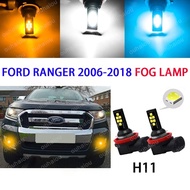 For Ford Ranger 2006-2018 FOG LAMP LED BULB Ice blue White Yellow Lampu Spotlight Sport Light Mentol