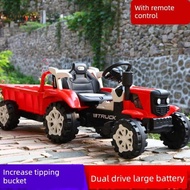 兒童網紅手扶仿真拖拉機玩具車可坐大人小孩四輪大號電動車可遙控