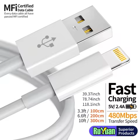 MFi Certified iPhone Charger Cable USB A to Lightning Data Cable for iPhone 14 13 12 Mini Pro Max XR