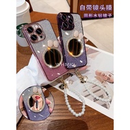 Casing Samsung A23 A24 A20 A30 A31 A32 a24 a31 a32 m32 M32 4G 5g Case Luxury Cosmetic Makeup Mirror Soft With Lanyard phone cover