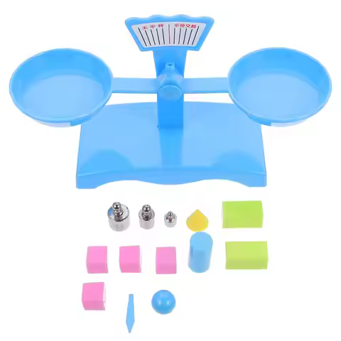 1Set Balance Scale Lever Educational Set Science Math Measuring Game Weighing Teaching Kit for Kids