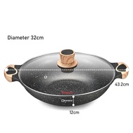 DESSINI 32CM Non Stick Granite Casserole Pot Periuk Bertutup Induction Gas Die Cast Aluminium