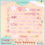 【SHANGZE3】 30 50 cái phụ kiện Hello Kitty Kẹp Tóc BB Clip Hello kitty Sanrio kẹp tóc màu hồng kẹp tó