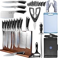 XYJ Knives, Professional Knife Sets for Expert Chefs, 13 Piece Chef Knife Set with Magnetic Knife Bl