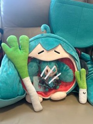 正版初音未來miku大口fufu收納痛包痛袋背包雙肩包配內膽