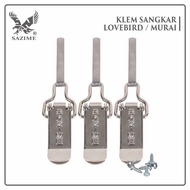 KLEM KOPER SILVER SAZIME 1 SET ISI 3 PCS PENJEPIT TEBOK KANDANG SANGKAR BURUNG LOVEBIRD MURAI ANIS S