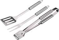 Alpina Barbecue Cutlery Set 3 Pieces - Grill Accessories with Meat Fork and Barbecue Tongs Stainless