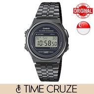 [Time Cruze] Casio A171 Adjustable Black CP Stainless Steel Digital Quartz Men Watch A171WEGG-1ADF A