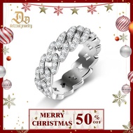 Delzzad 1.4ct Round Cuban Ring Synthetic Moissanite S925 Unisex Ring Perfect for Any Occasion & Ever