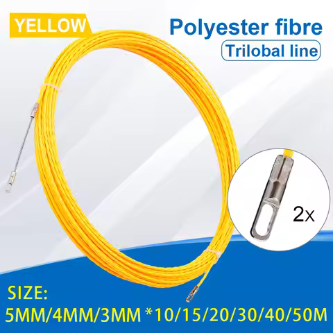 Fish Tape Fiberglass 3mm 10/15/20/30/40/50M Wire Pulling Rodder‑Electrician Conduit Cable Wiring Gui