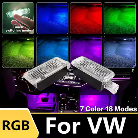 LED Car RGB Footwell Lamp Atmosphere Light Accessories For VW UP Golf 4 5 6 Passat B5 B6 B7 B8 CC Po