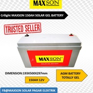 Crilight Maxson Solar Gel Battery 150Ah 12v AGM Batteries Deep Cycles