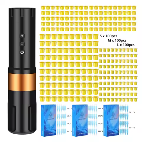 Wireless Rotary Tattoo Machine 3/5/7/9RL 3/5/7/9RS 5/7M1 Tattoo Cartridge Needles Set with Mix Tatto