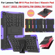 NEW TPU + PC Stand For Lenovo Tab M10 Plus (3rd Gen) Lenovo Xiaoxin Pad 10.61'' 2022 TB125FU TB128FU TB128XU TB128XC Shockproof Dustproof  Texture Removable Tablet Cover Case