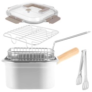 Deep Fryer Pot Stainless Steel Fry Pot with Basket and Lid Food Grade Deep Fryer Multifunc Deep Fryi