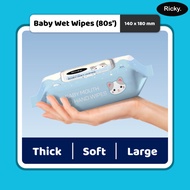 RICKY Non Alcohol Baby Wipes Tissue Basah Tisu Basah Baby Wet Tissue Wet Tisu Basah Bayi  1 X 80pcs