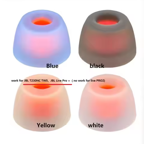 6pcs Silicone Ear Tips fit for JBL T230NC TWS JBL Live Pro + Earplug Ear Cap
