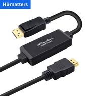 Active HDMI to Displayport 1.2 4K converter cable 1.8m HDMI in to Displayport out for PS4 apple TV PC laptop to DP monitors