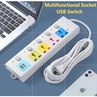Long Cable Socket Extension Wire Outlet Good Quality Colorful Multifunction 2Pin Triangle Plug USB