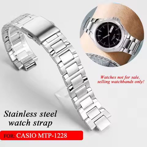 Stainless steel watch strap for Casio MTP-1228D-1AV7AV watch band MTP1228 mtp-1228d metal wrist brac