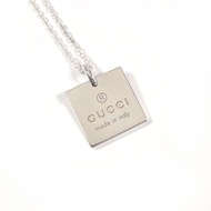 【日本直購 二手美品】Gucci GUCCI 項鍊 方形飾牌 925純銀 珠寶飾品