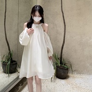 Dress Fashionable Long One-Piece Strapless S-2XL Halterneck Design Unique D219-B-Q27.