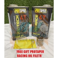 PROTAPER RACING ENGINE OIL 4T 1 LITRE (PRORACE 15W-50/PROTECH 15W-40) SEMI SYNTHETIC *FREE PROTAPER 