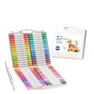 PENGHANTARAN TERUS DARI KILANG ENMY Dual Tip Acrylic Marker Pen 80/60/48/36/24/12 Colors Set Soft an