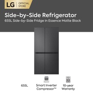 655l Side by Side Fridge in Essence Matte Black