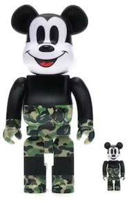Bearbrick BAPE Mickey Mouse Black /Green Camo 100%+400%