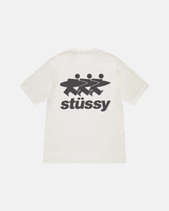 100% chính hãng Stussy surfwalk nhuộm màu T-Shirt lỏng cổ tròn