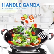 {MY} Non-Stick Enamel Frying Pan 34cm / Enamel Frying Pan Black Pan Long Handle Non-Stick Frying Pan