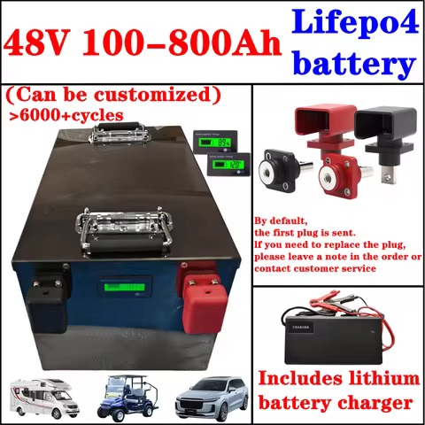 Lithium Battery 48V 400Ah 100Ah 200Ah 300Ah 500Ah 600Ah 700Ah 800Ah Lifepo4 for 4KW 9KW Solar System