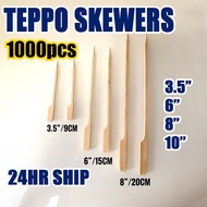 【1000pcs】Teppo Skewer BBQ Sticks Burger Skewers Kebab Stick Skewer Barbeque Disposable Fruit Kabob