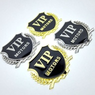 2 x Window 3D VIP MOTORS Metal Sticker Decal Emblem All Cars