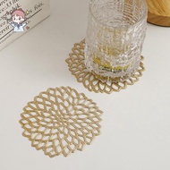6-Piece Coaster Set Glass Coaster Pvc Flower Waterproof Coaster