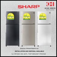 SHARP SJ-RF43E-DS 427L TOP MOUNT FRIDGE + 2 YEARS WARRANTY