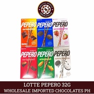 WICPH LOTTE PEPERO 32G CHOCOLATE STICKS (ALMONDS, STRAWBERRY, CRUNKY, WHITE COOKIE, CHOCO