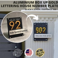 🇲🇾 PE1 Premium Edition House Number Plate Gold Stainless Steel Lettering Papan Tanda Nombor Rumah