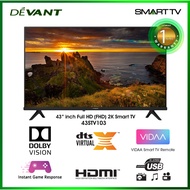 Devant 43STV103 43 inch 2K FHD VIDAA TV  -  Smart TV,  Netflix, Youtube and FREE Wall Bracket