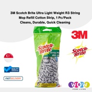 3M Scotch Brite Ultra Light Weight R3 String Mop Refill Cotton Strip, 1/Pack, Cleans, Durable, Quick Cleaning