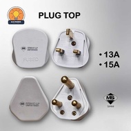 UMS Plug Top 13A/15A 3-Pin Fused Type G Heavy Duty Sirim Approved 250V AC